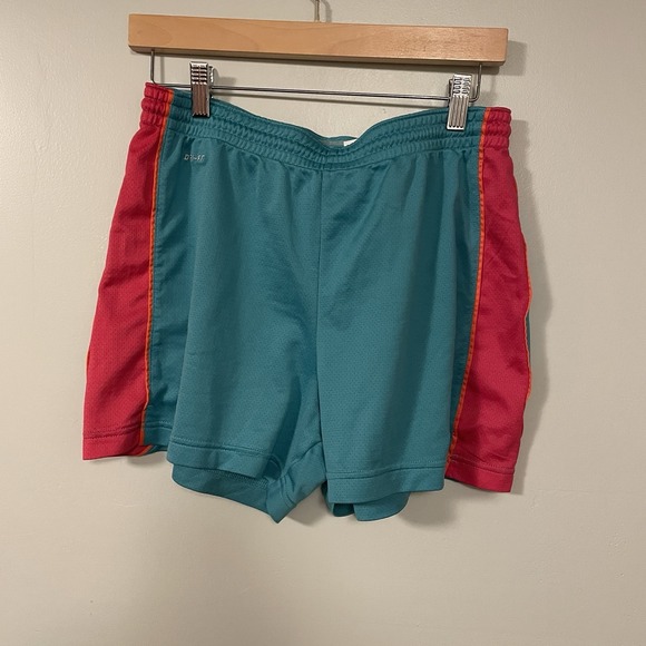 Nike Pants - Nike Dri-Fit Women's Running Shorts‎ Sz M Magenta Pink and Aqua/Blue green